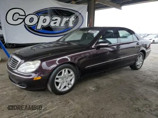 2003 Mercedes-Benz S 500 z VIN WDBNG75JX3A355427, wystawiony jako Copart lot #59576745 z przebiegiem 134 618 mil mil oraz Czysty tytuł • Clean title. Historia ofert i sprzedaży dostępna na DreamBid. Obrazek 1.