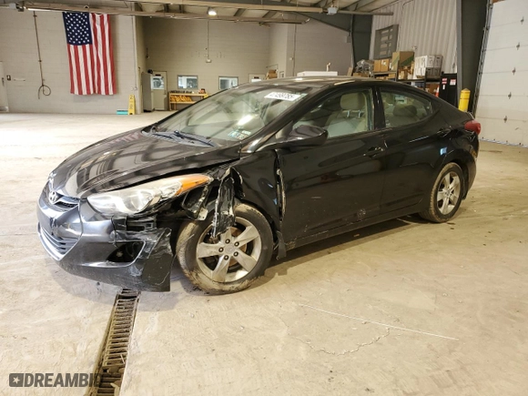 2013 Hyundai Elantra GLS PZEV with VIN KMHDH4AE9DU628757, listed as a Copart auction lot 47499785 with 102,771 mi miles and Salvage Title. Bid and sale history available at carsss.com. Image 1.