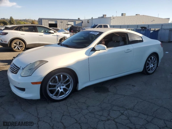 2007 Infiniti G35 Coupe with VIN JNKCV54E97M906411, listed as a Copart auction lot 75350634 with 173,667 mi miles and Salvage Title. Bid and sale history available at carsss.com. Image 1.