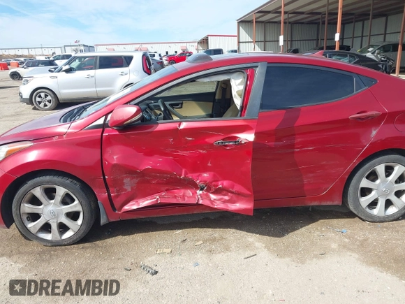 2012 Hyundai Elantra Limited with VIN KMHDH4AE7CU335325, listed as a IAAI auction lot 41680850 with 105,991 mi miles. Bid and sale history available at carsss.com. Image 6.