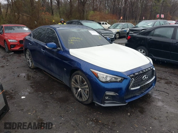 2018 Infiniti Q50 3.0t LUXE with VIN JN1EV7AR9JM430622, listed as a IAAI auction lot 41950920 with 88,588 mi miles. Bid and sale history available at carsss.com. Image 1.