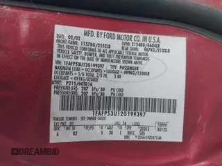 2002 Ford Taurus SE Standard with VIN 1FAFP53U12G199397, listed as a IAAI auction lot 41899248 with 132,419 mi miles and . Bid and sale history available at carsss.com. Image 9.
