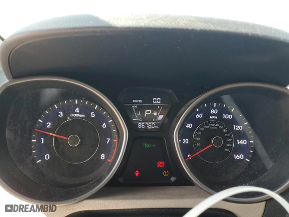 2016 Hyundai Elantra SE with VIN 5NPDH4AE9GH790875, listed as a Copart auction lot 52036105 with 86,760 mi miles and Salvage Title. Bid and sale history available at carsss.com. Image 9.