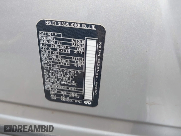 2019 Infiniti QX50 Luxe with VIN 3PCAJ5M37KF148220, listed as a IAAI auction lot 41881786 with 34,606 mi miles and . Bid and sale history available at DreamBid. Image 9.