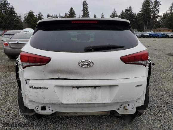 2016 Hyundai Tucson SE with VIN KM8J3CA40GU035411, listed as a Copart auction lot 49627215 with 104,567 mi miles and Salvage Title. Bid and sale history available at carsss.com. Image 6.