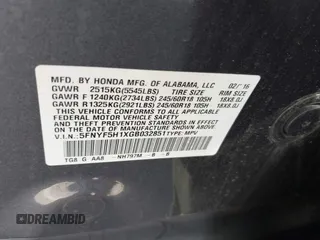 2016 Honda Pilot LX with VIN 5FNYF5H1XGB032851, listed as a IAAI auction lot 41998989 with 68,882 mi miles and . Bid and sale history available at DreamBid. Image 9.