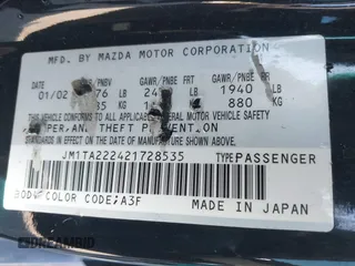 2002 Mazda Millenia S z VIN JM1TA222421728535, wystawiony jako IAAI lot #41525259 z przebiegiem 131 870 mil mil oraz . Historia ofert i sprzedaży dostępna na DreamBid. Obrazek 9.