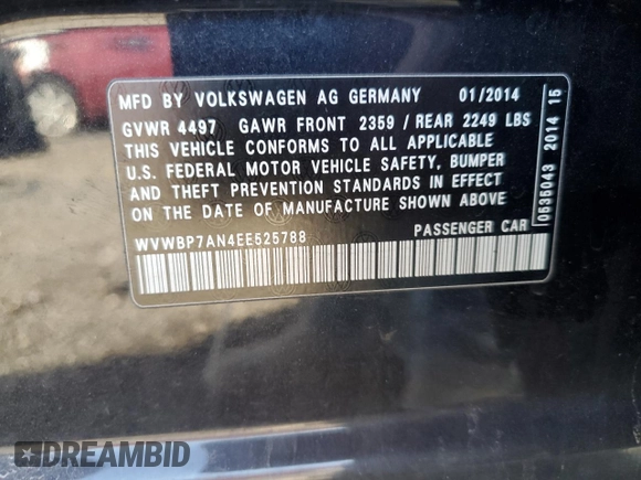 2014 Volkswagen CC Sport with VIN WVWBP7AN4EE525788, listed as a Copart auction lot 46842605 with 152,845 mi miles and Clean Title. Bid and sale history available at carsss.com. Image 12.