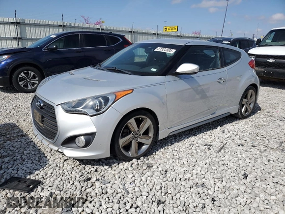 2013 Hyundai Veloster Turbo w/Black Int with VIN KMHTC6AE1DU138352, listed as a Copart auction lot 51523805 with 142,959 mi miles and Clean Title. Bid and sale history available at carsss.com. Image 1.