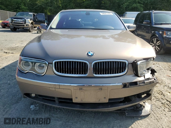 2005 BMW 7 Series 745Li z VIN WBAGN63535DS60710, wystawiony jako Copart lot #58921295 z przebiegiem 94 748 mil mil oraz Szkoda całkowita • Salvage title. Historia ofert i sprzedaży dostępna na DreamBid. Obrazek 5.