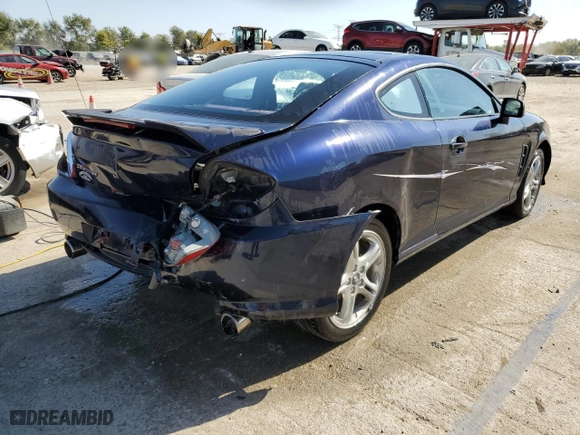 2006 Hyundai Tiburon GS with VIN KMHHM65D56U188372, listed as a Copart auction lot 75527604 with 110,007 mi miles and Salvage Title. Bid and sale history available at carsss.com. Image 3.