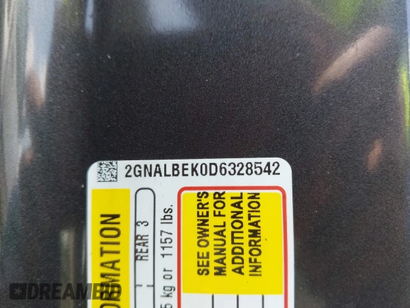 2013 Chevrolet Equinox LS z VIN 2GNALBEK0D6328542, wystawiony jako IAAI lot #42274912 z przebiegiem 243 090 mil mil oraz . Historia ofert i sprzedaży dostępna na DreamBid. Obrazek 9.