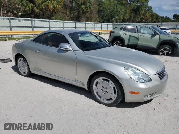 2002 Lexus SC 430 with VIN JTHFN48YX20018505, listed as a Copart auction lot 73966274 with Not Provided miles and Salvage Title. Bid and sale history available at DreamBid. Image 4.