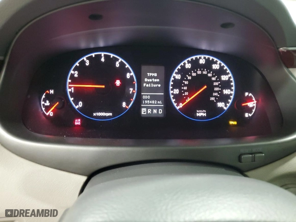 2008 Hyundai Azera Limited with VIN KMHFC46F68A290427, listed as a Copart auction lot 72629054 with 195,482 mi miles and Salvage Title. Bid and sale history available at carsss.com. Image 9.