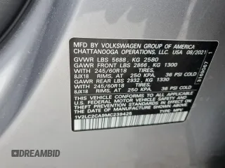 2021 Volkswagen Atlas SE with VIN 1V2LC2CA9MC239425, listed as a Copart auction lot 86794114 with 41,327 mi miles and Salvage title. Bid and sale history available at DreamBid. Image 14.
