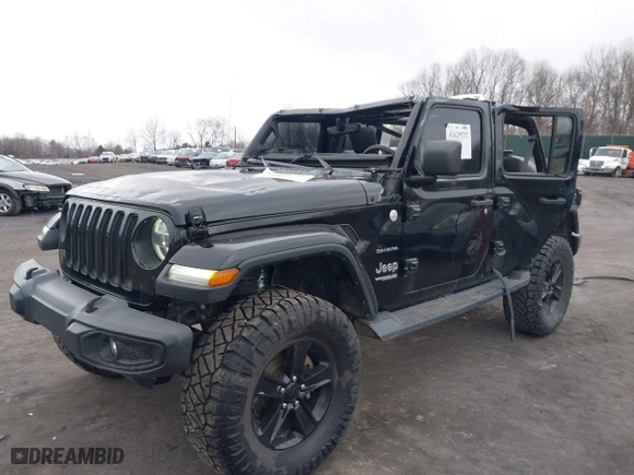2018 Jeep Wrangler Unlimited Sahara with VIN 1C4HJXEG6JW289575, listed as a IAAI auction lot 41629737 with 74,654 mi miles. Bid and sale history available at carsss.com. Image 17.