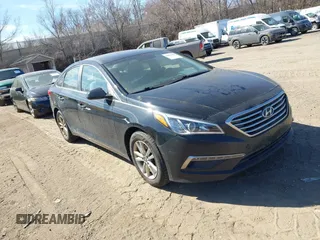 2015 Hyundai Sonata 2.4L SE with VIN 5NPE24AF9FH001329, listed as a IAAI auction lot 41854603 with 104,124 mi miles. Bid and sale history available at carsss.com. Image 1.