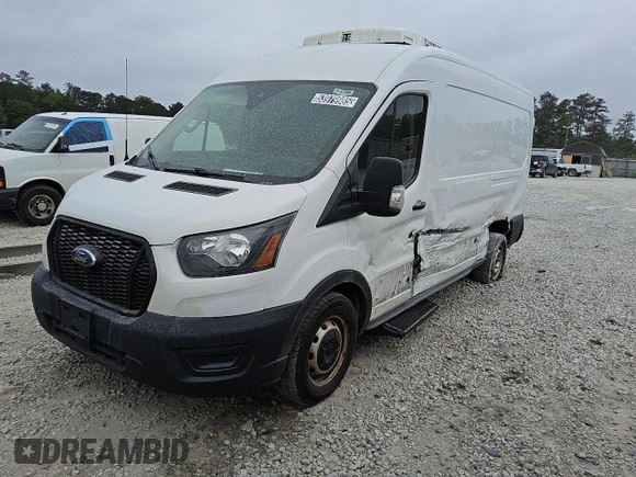 2021 Ford Transit Cargo with VIN 1FTBR1C85MKA81464, listed as a Copart auction lot 53979985 with 90,127 mi miles and Salvage Title. Bid and sale history available at DreamBid. Image 1.