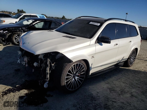 2018 Mercedes-Benz GLS with VIN 4JGDF7FE2JB063422, listed as a Copart auction lot 72320134 with 64,838 mi miles and Salvage Title. Bid and sale history available at carsss.com. Image 1.