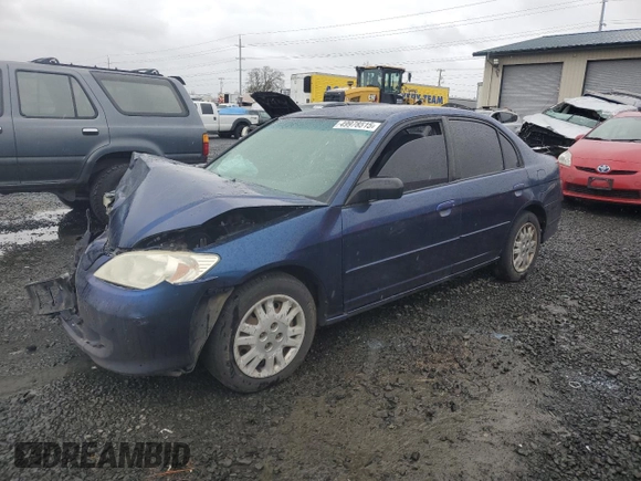 2004 Honda Civic LX with VIN 2HGES15524H590263, listed as a Copart auction lot 49978515 with 0 mi miles and Salvage Title. Bid and sale history available at carsss.com. Image 1.