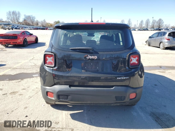 2017 Jeep Renegade Sport with VIN ZACCJAAH4HPG18240, listed as a Copart auction lot 47964625 with 107,192 mi miles and Salvage Title. Bid and sale history available at DreamBid. Image 6.