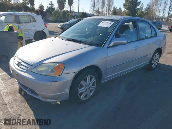 2003 Honda Civic EX with VIN 1HGES25773L003015, listed as a IAAI auction lot 41450561 with 228,620 mi miles. Bid and sale history available at carsss.com. Image 2.