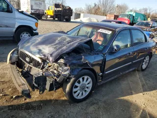 2002 Hyundai Sonata GLS with VIN KMHWF35H62A567458, listed as a Copart auction lot 84374214 with 0 mi miles and Salvage Title. Bid and sale history available at carsss.com. Image 1.