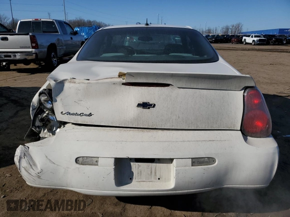 2005 Chevrolet Monte Carlo LS with VIN 2G1WW12EX59229735, listed as a Copart auction lot 47375865 with 97,229 mi miles and Clean Title. Bid and sale history available at carsss.com. Image 6.