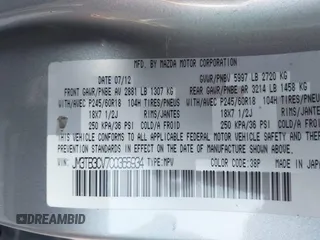 2012 Mazda CX-9 Touring with VIN JM3TB3CV7C0365934, listed as a IAAI auction lot 42381671 with 237,298 mi miles and . Bid and sale history available at DreamBid. Image 9.