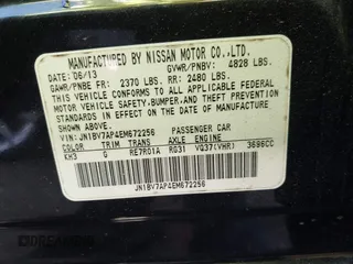2014 Infiniti Q50 Sport with VIN JN1BV7AP4EM672256, listed as a IAAI auction lot 41016895 with 121,293 mi miles and . Bid and sale history available at DreamBid. Image 9.