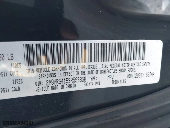 2009 Chrysler Town & Country Touring with VIN 2A8HR54159R593858, listed as a IAAI auction lot 41829595 with 187,974 mi miles. Bid and sale history available at carsss.com. Image 9.