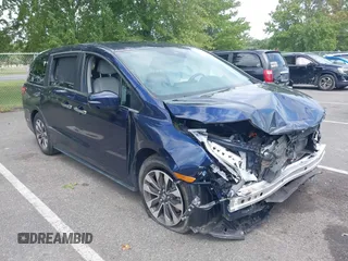 2022 Honda Odyssey EX-L with VIN 5FNRL6H70NB053843, listed as a IAAI auction lot 40210685 with 21,571 mi miles and . Bid and sale history available at DreamBid. Image 1.