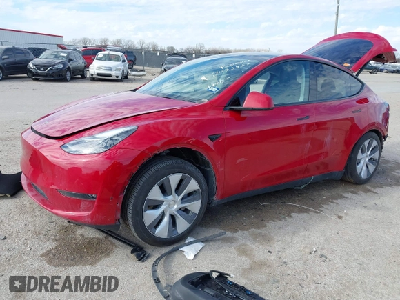 2023 Tesla Model Y Long Range with VIN 7SAYGDEE5PA198483, listed as a IAAI auction lot 41433952 with 24,753 mi miles and . Bid and sale history available at DreamBid. Image 18.