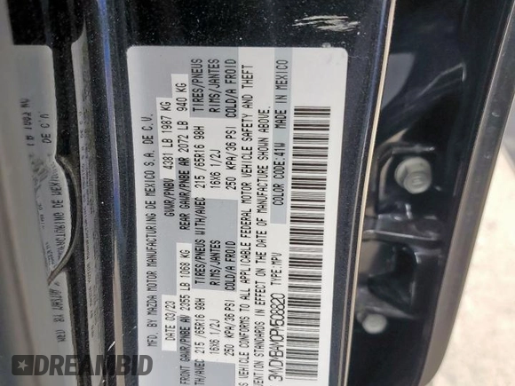 2023 Mazda CX-30 S with VIN 3MVDMBAM0PM508820, listed as a Copart auction lot 47632175 with 16,686 mi miles and Salvage Title. Bid and sale history available at carsss.com. Image 15.