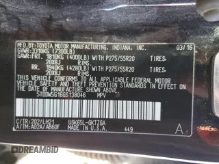 2016 Toyota Sequoia Platinum with VIN 5TDDW5G16GS138046, listed as a Copart auction lot 43804594 with 156,396 mi miles. Bid and sale history available at carsss.com. Image 13.