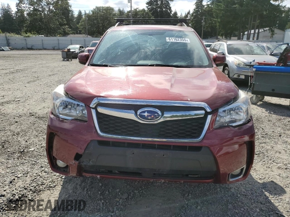 2014 Subaru Forester XT Touring with VIN JF2SJGMC0EH513844, listed as a Copart auction lot 61162355 with 56,887 mi miles and Salvage title. Bid and sale history available at DreamBid. Image 5.