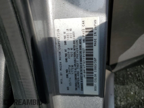 2014 Mazda 3 i Touring с VIN JM1BM1V71E1191907, выставлен на аукционе Copart как лот 59399085 с пробегом 180 902 миль миль и Списание • Salvage title. История ставок и продаж доступна на DreamBid. Изображение 13.