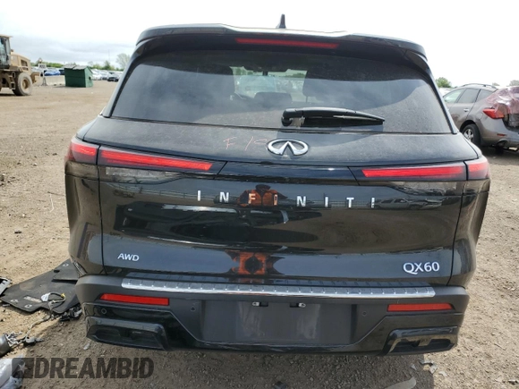 2024 Infiniti QX60 Pure with VIN 5N1DL1ES4RC351400, listed as a Copart auction lot 57036005 with 3,965 mi miles and Salvage title. Bid and sale history available at DreamBid. Image 6.