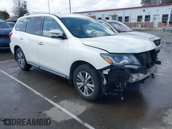 2017 Nissan Pathfinder SV with VIN 5N1DR2MM9HC627155, listed as a IAAI auction lot 41710942 with 60,906 mi miles. Bid and sale history available at carsss.com. Image 1.