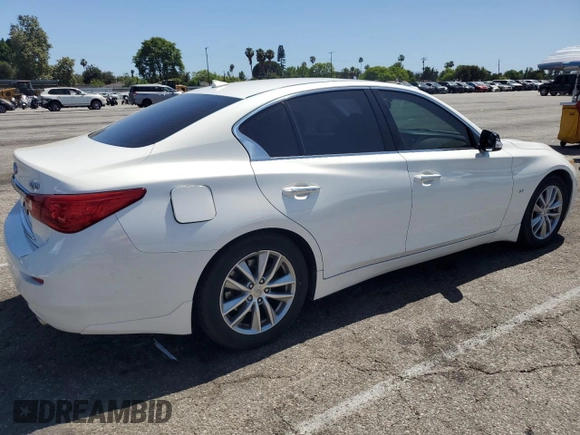 2014 Infiniti Q50 with VIN JN1BV7AP4EM676534, listed as a Copart auction lot 60830545 with 94,948 mi miles and Salvage title. Bid and sale history available at DreamBid. Image 3.