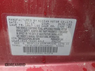 2019 Nissan Note SV with VIN 3N1CE2CP5KL361378, listed as a IAAI auction lot 41849506 with 80,102 mi miles and . Bid and sale history available at DreamBid. Image 9.