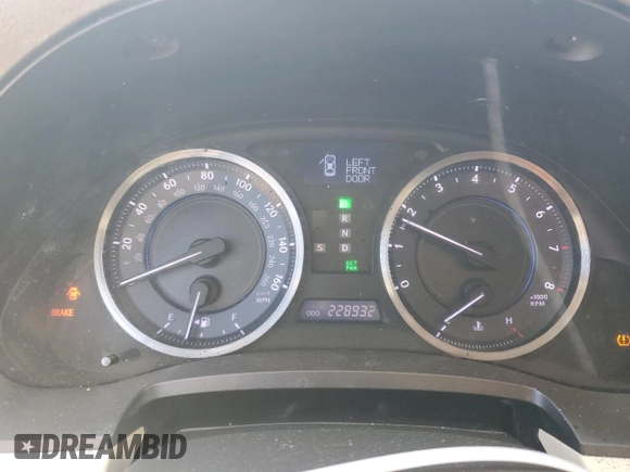 2012 Lexus IS 250 with VIN JTHBF5C21C5168141, listed as a Copart auction lot 41750355 with 228,932 mi miles and Salvage Title. Bid and sale history available at DreamBid. Image 9.