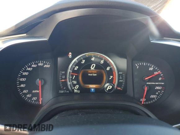 2016 Chevrolet Corvette 1LT with VIN 1G1YB3D70G5116617, listed as a Copart auction lot 68069174 with 70,817 mi miles and Salvage Title. Bid and sale history available at carsss.com. Image 9.