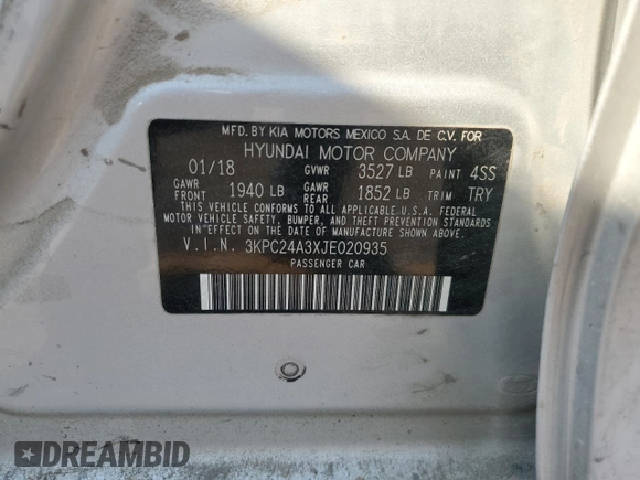 2018 Hyundai Accent SEL with VIN 3KPC24A3XJE020935, listed as a Copart auction lot 71097624 with 143,019 mi miles and Clean Title. Bid and sale history available at carsss.com. Image 12.