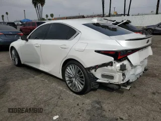 2023 Lexus IS with VIN JTHDA1D2XP5125048, listed as a Copart auction lot 76062634 with 35,717 mi miles and Salvage Title. Bid and sale history available at carsss.com. Image 2.