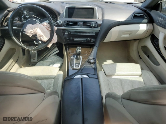 2015 BMW 6 Series 640i with VIN WBA6A0C57FGB53523, listed as a Copart auction lot 51296025 with 0 mi miles and Clean Title. Bid and sale history available at carsss.com. Image 8.