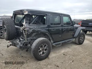 2019 Jeep Wrangler Unlimited Rubicon with VIN 1C4HJXFN6KW665805, listed as a Copart auction lot 45424005 with 141,007 mi miles and Salvage title. Bid and sale history available at DreamBid. Image 3.