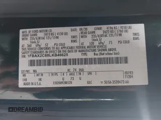 2020 Ford Transit Passenger XL with VIN 1FBAX2C88LKB46625, listed as a IAAI auction lot 41765965 with 15,451 mi miles and . Bid and sale history available at DreamBid. Image 9.