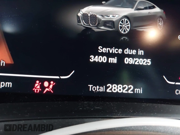 2023 BMW 4 Series 430i with VIN WBA53AP09PCM33735, listed as a IAAI auction lot 41547279 with 28,822 mi miles and . Bid and sale history available at DreamBid. Image 16.