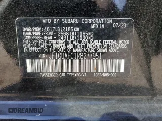 2024 Subaru Impreza Sport with VIN JF1GUAFC1R8277951, listed as a Copart auction lot 78221984 with 12,082 mi miles and Salvage Title. Bid and sale history available at carsss.com. Image 13.
